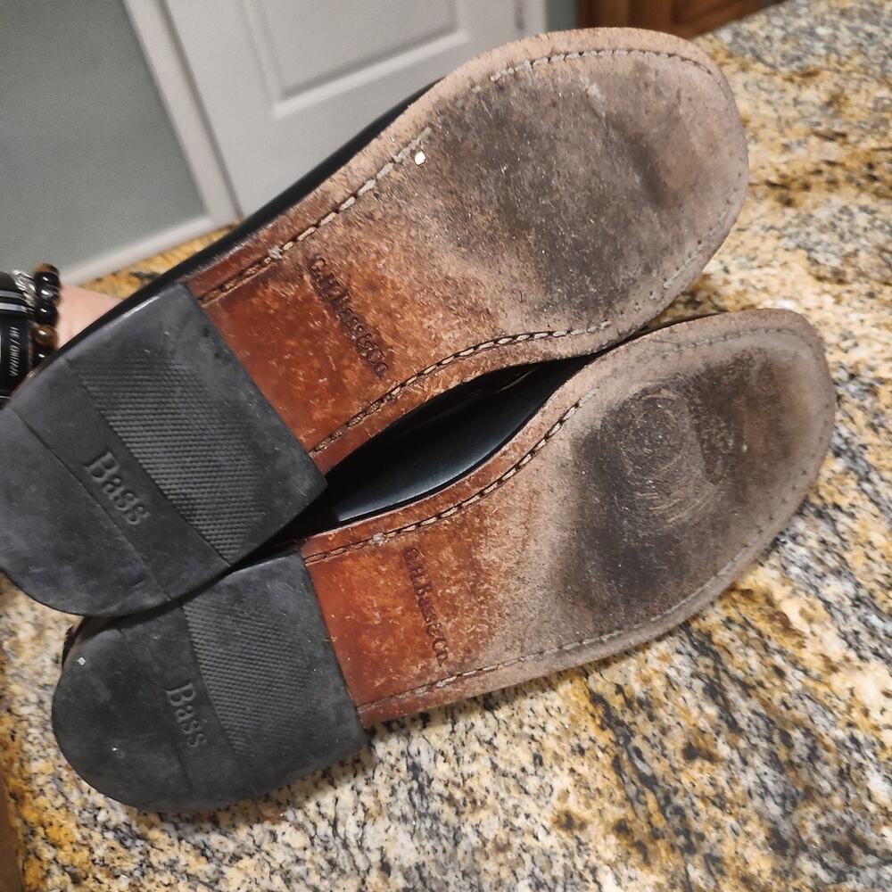 G.H. Bass & Co. Black Leather Mens Loafers Size 9.5D Layton - Picture 12 of 14